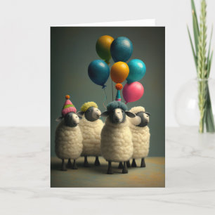 Feled Sheep Carte de voeux d'anniversaire de fête