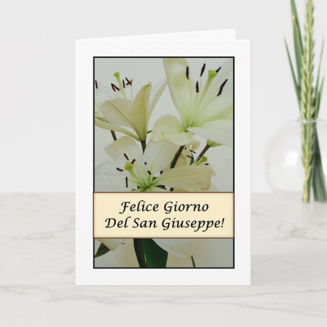 Felice Giorno del San Giuseppe (Fiori) Card (Front)