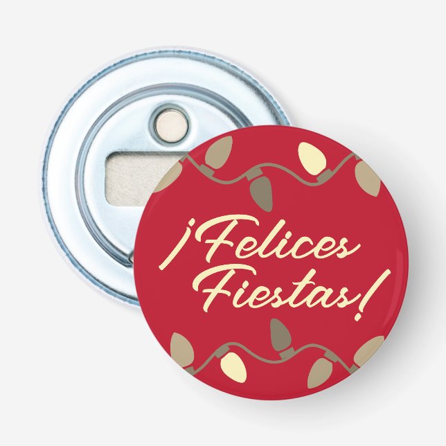 Felices Fiestas Pequeño Regalo de Navidad Bottle Opener (Front)