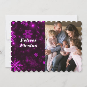 Felices Fiestas Snowflakes Deep Purple Carte Plat