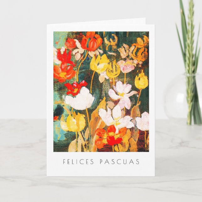 Felices Pascuas.Beaux art Cartes de Pâques en espa (Devant)