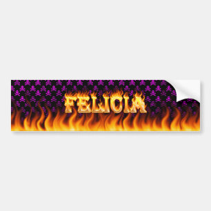 Felicia real fire and flames bumper sticker design