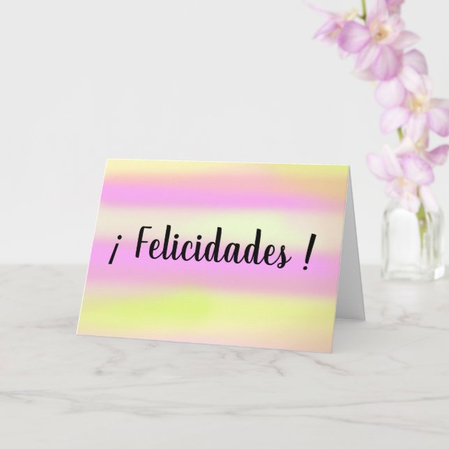 Felicidades Spanish Congratulations Watercolor Card (Orchid)