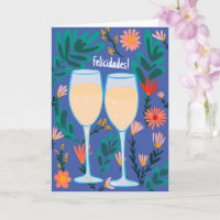 Felicidades Sparkling Wine Champagne Floral Cheers