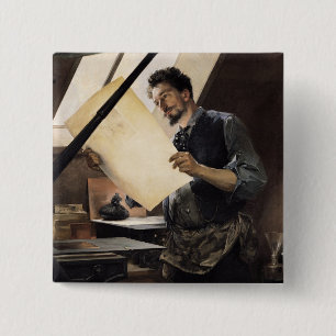 Felicien Rops in his studio 2 Inch Square Button