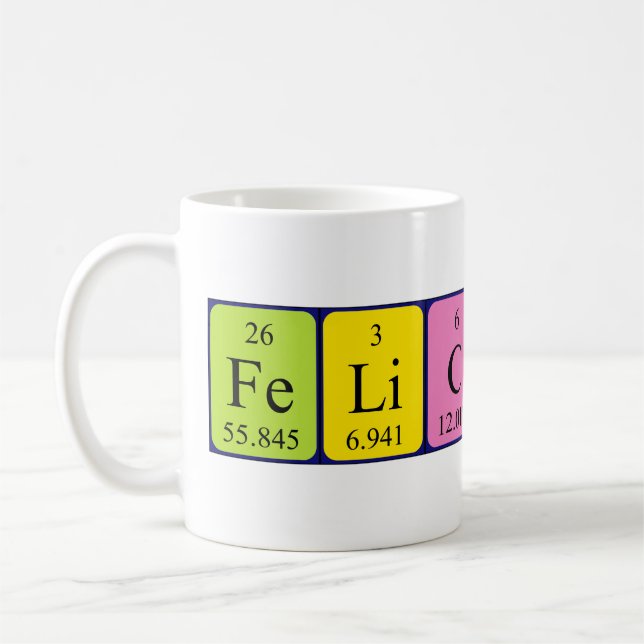 Felicitas periodic table name mug (Left)