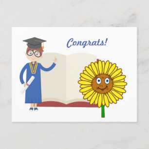 Félicitation Diplôme Sun Flower Carte Postale