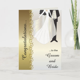 Félicitations à la carte Mariage Groom & Bride