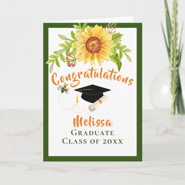 Félicitations à l'obtention du diplôme Carte flora (Devant)