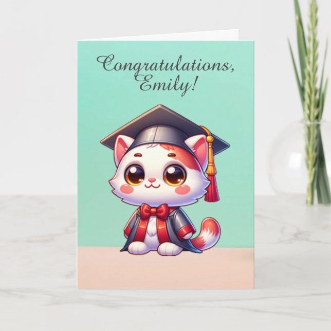 Félicitations à l'obtention du diplôme Fière carte (Devant)