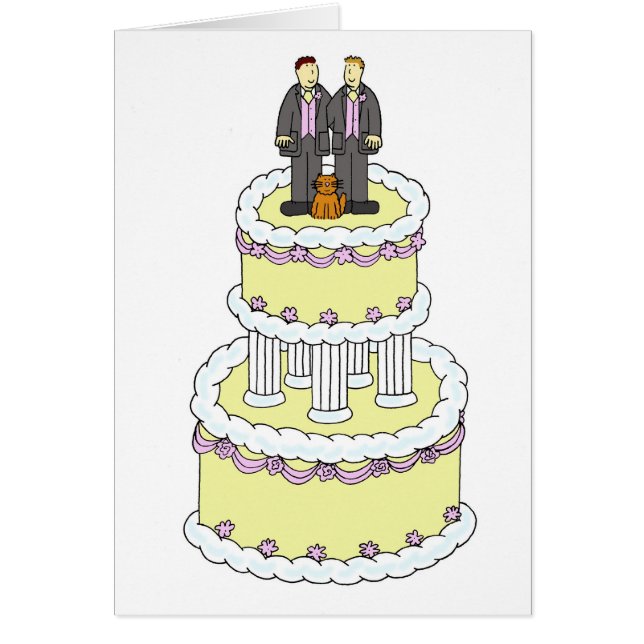 Félicitations à Two Grooms et à un Mariage de chat (Devant)