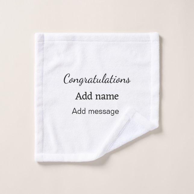 Félicitations ajouter un message de nom simple dip (Gant de toilette)