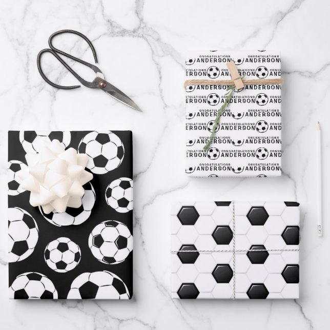 Félicitations au football Envelopper les feuilles  (Recto)