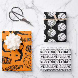 Félicitations au volleyball Envelopper des feuille