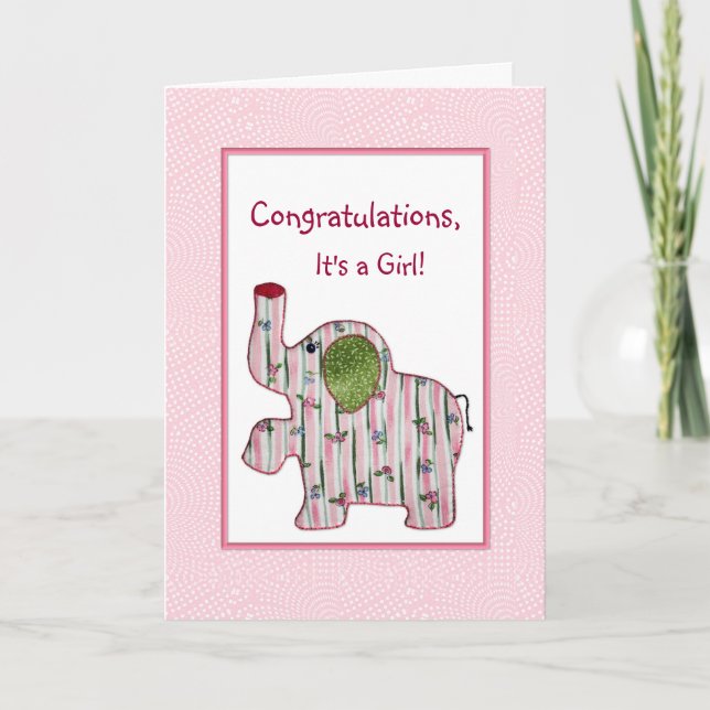 Félicitations aux éléphants roses C'est une carte  (Devant)