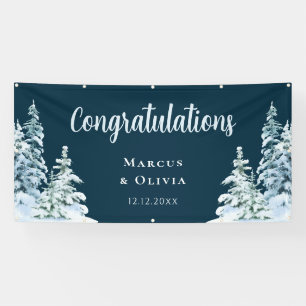 Félicitations Bannière de mariage hivernal