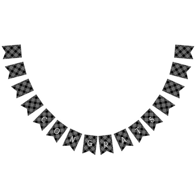 Félicitations Black Plaid Bannière Bunting (Tout)