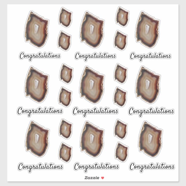 Félicitations Brown Géode Slice Sticker (Feuille)