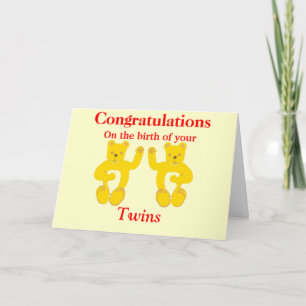 Félicitations Carte de naissance Twins personnalis