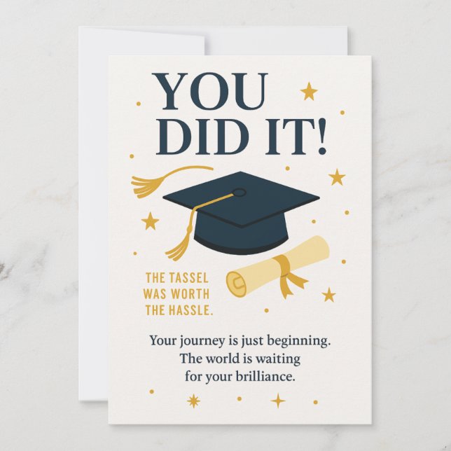 "Félicitations !" Carte de remise de diplôme – Fél (Devant)