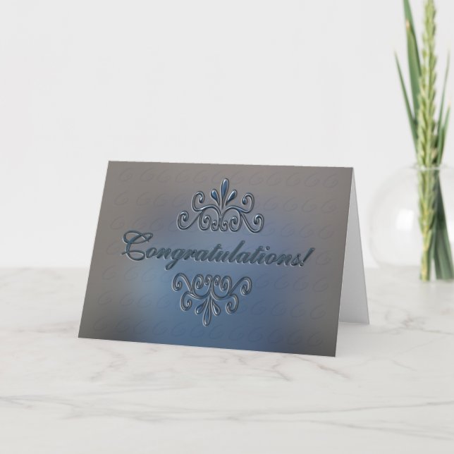 Félicitations Carte de voeux - Argent classique (Devant)