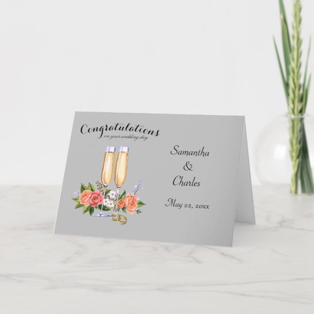 Félicitations Carte de voeux Mariage personnalisée (Devant)