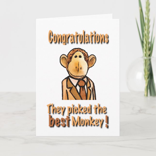 Félicitations carte de voeux singe (Devant)