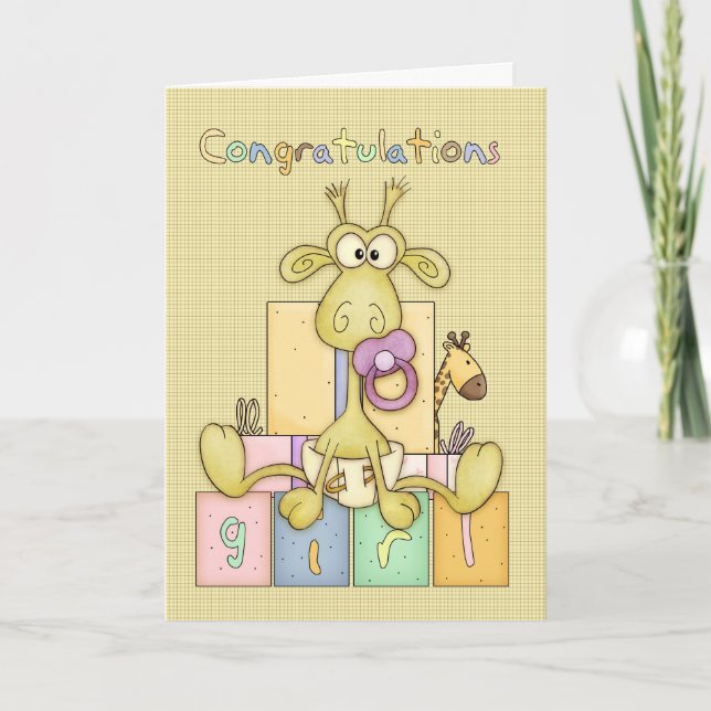 Félicitations Carte Fille Naissance De Bébé - Bab  (Devant)