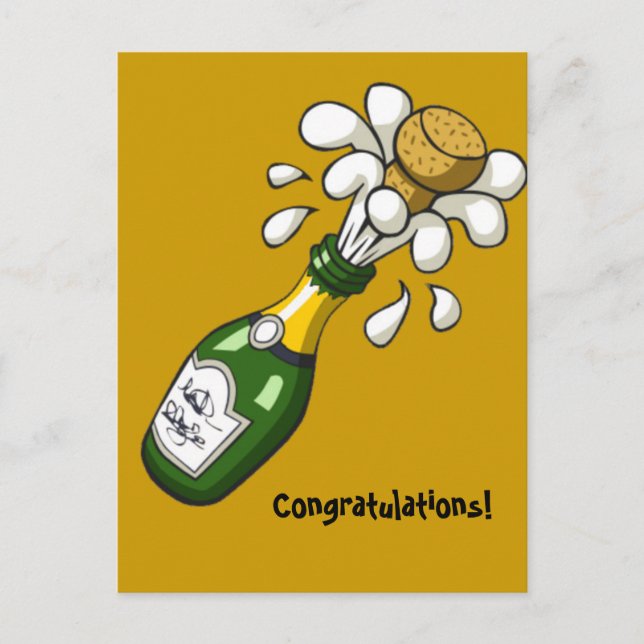Félicitations Carte Postale Champagne (Devant)