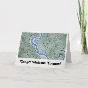 Félicitations Carte Topographique à l'Aquarelle Vi