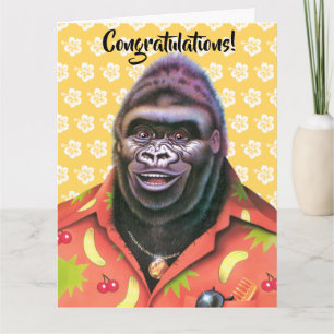 Félicitations Carte Vain Gorilla design.