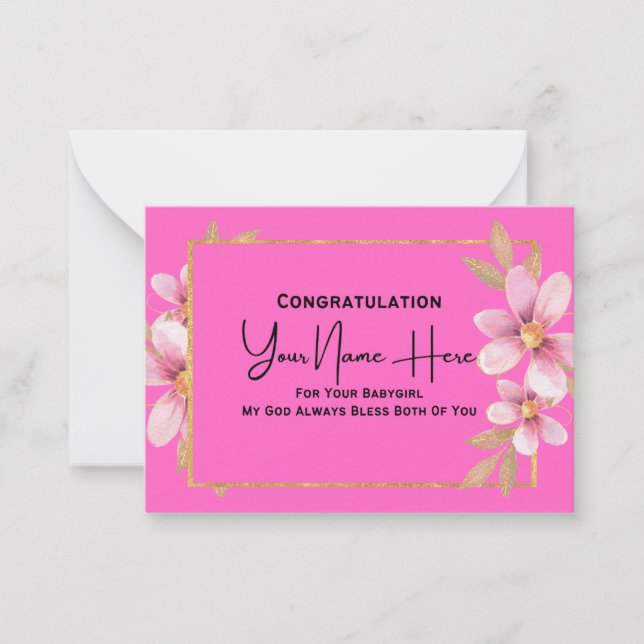 Félicitations cartes de baby shower. (Devant)