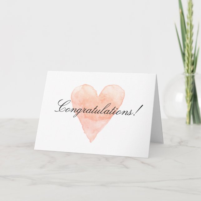 Félicitations Cartes mariages avec coeur romantiqu (Devant)
