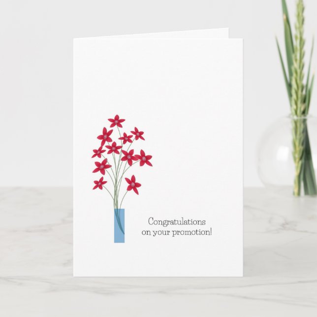 Félicitations Cartes promotionnelles, fleurs rouge (Devant)