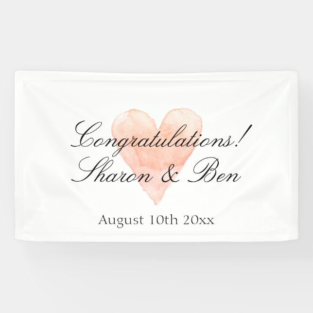 Félicitations classiques Bannière mariage avec coe (Horizontal)