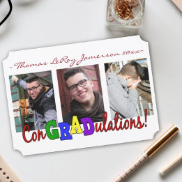 Félicitations Colorées ConGRADulations 3 Carte de