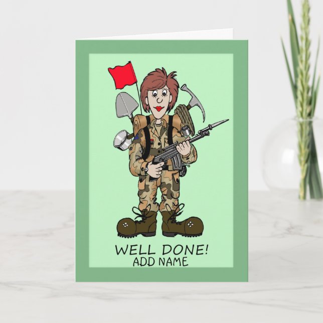 Félicitations d'être devenue une carte de soldat f (Devant)