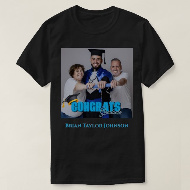 Félicitations diplômé T-Shirt personnalisé écritur (Design devant)