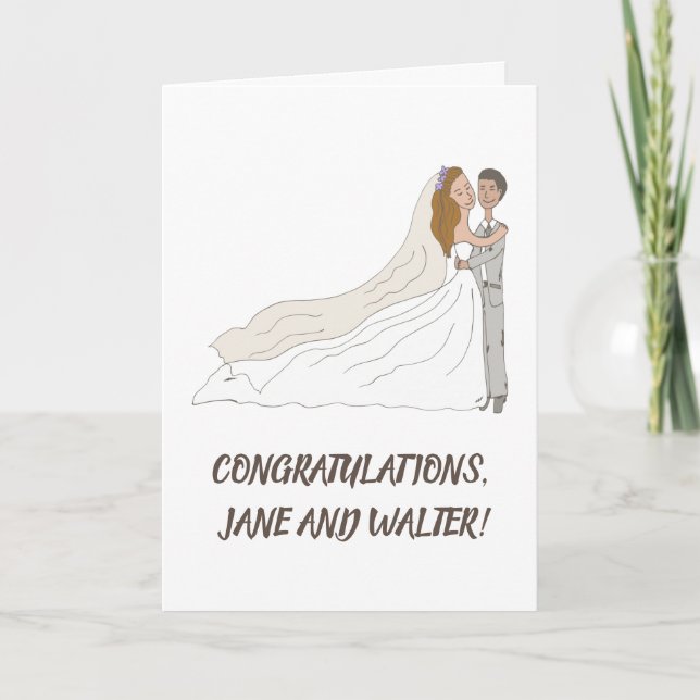 Félicitations du jour de mariage Carte personnalis (Devant)