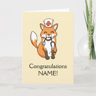 Félicitations Fox Nurse Modèle personnalisé