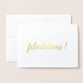 Félicitations French Congratulations Brush Script Foil Card