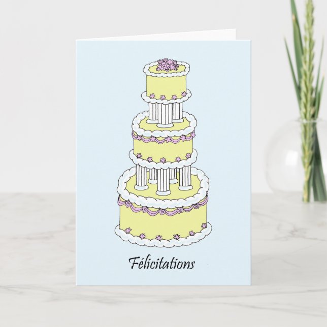 Félicitations French Wedding Congratulations Card (Front)