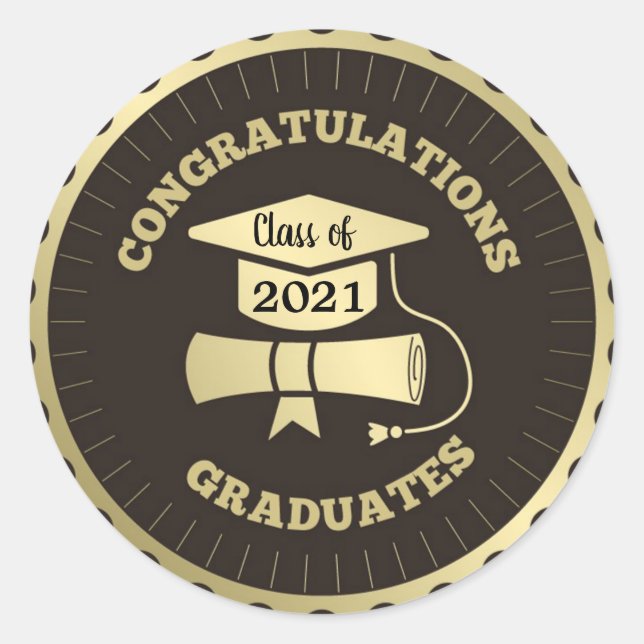 Félicitations Graduates Classic Round Sticker (Devant)