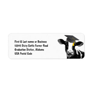 Félicitations Graduation Funny Cow en Casquette
