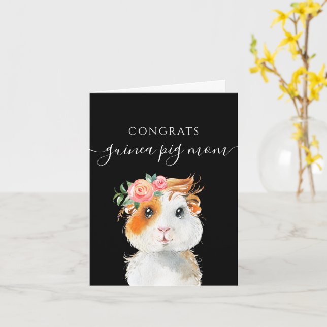 Félicitations Guinée Pig Maman Carte de voeux (Fleur jaune)