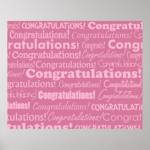 Félicitations mariages Sur Poster Rose