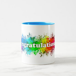 ***FÉLICITATIONS*** MUG CAFÉ à deux tons