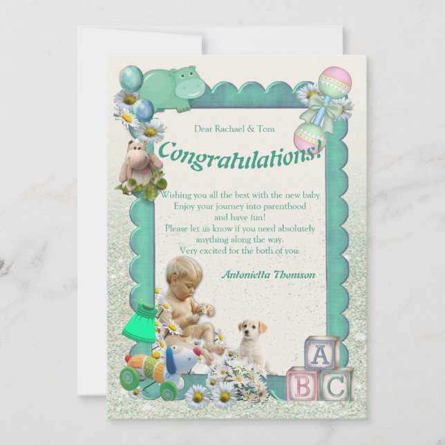 Félicitations Nouvelle carte bébé (Devant)