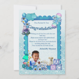 Félicitations Nouvelle carte Bébé BLUE