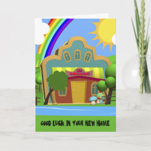 Félicitations Nouvelle maison Cartoon House carte
